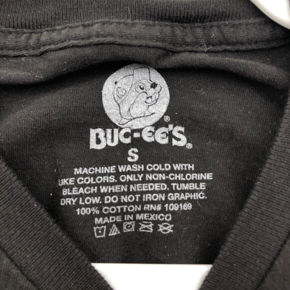 Bucees T Shirt Adult Size Small UFO Out of This World Long SLeeve Black Cotton - Picture 7 of 16